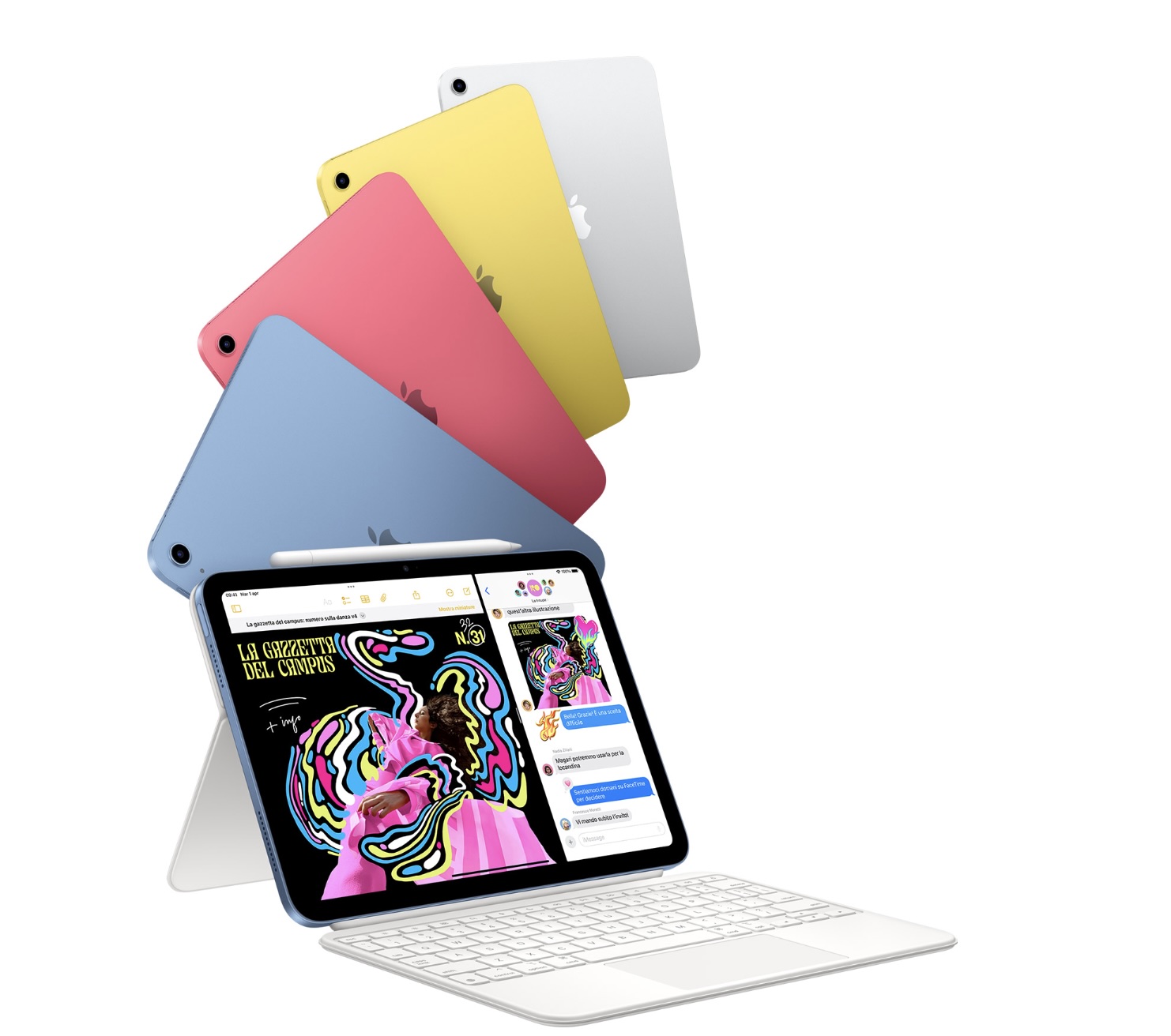 Gamma iPad con tastiera e accessori