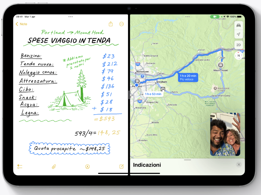 iPad con appunti e mappe